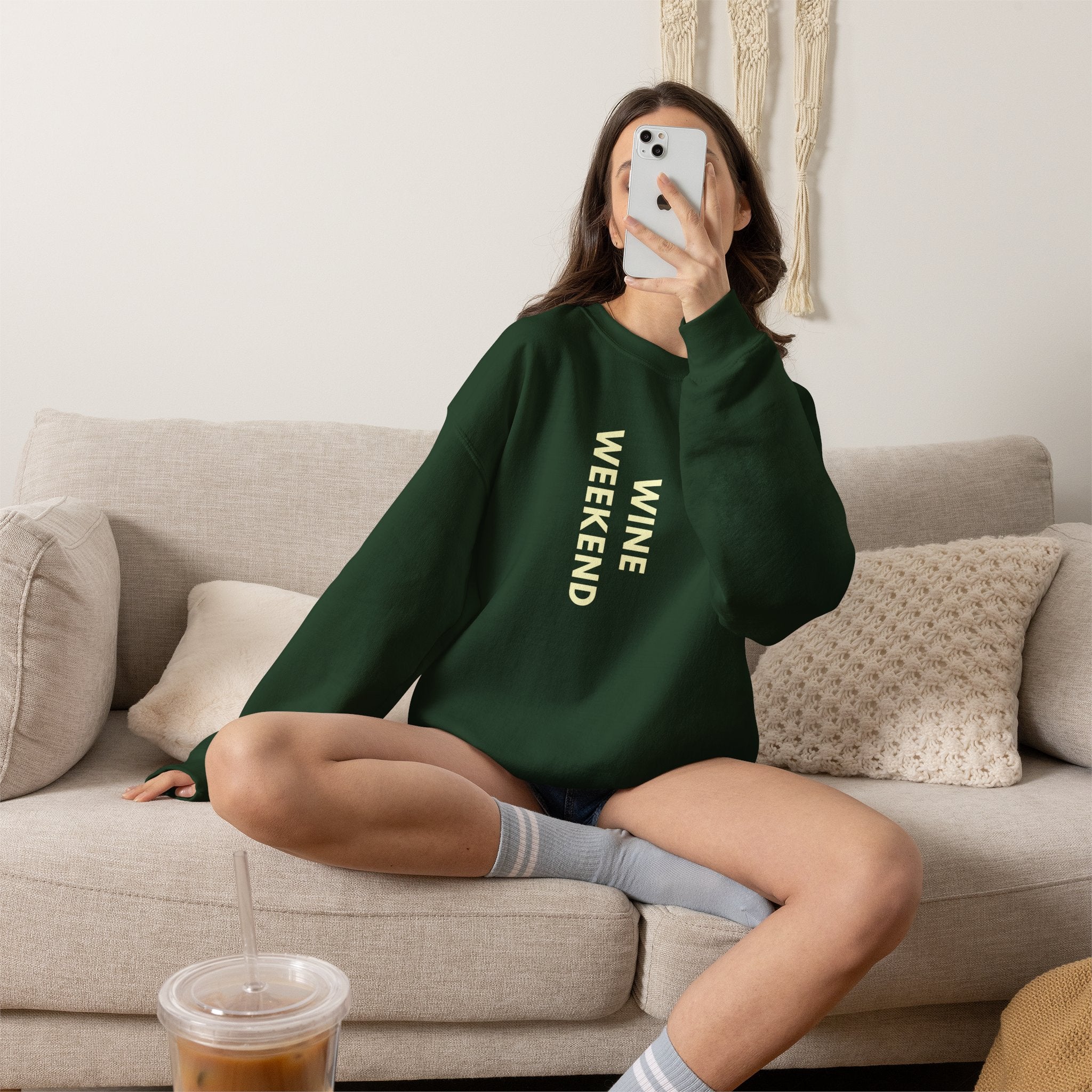 Wine Weekend Sweatshirt,  Funny Wine Lover Crewneck For Women, Cozy Weekend Sweatshirt, Wine Gift for Her,  Girls Weekend Shirt