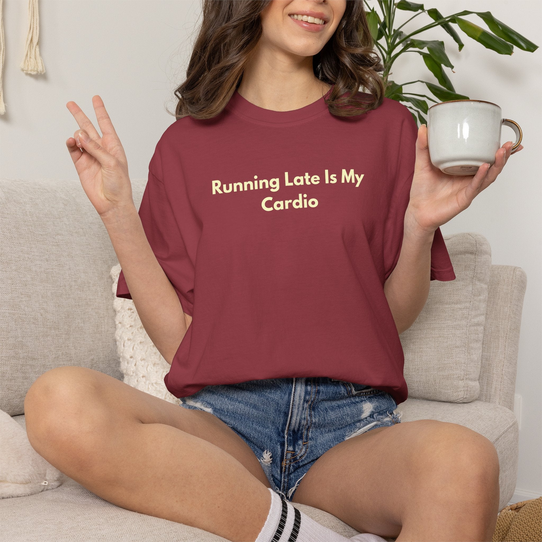 Running Late Is My Cardio Shirt  Funny Introvert Graphic Tee |Comfort Colors Shirt Busy Mom Shirt  Sarcastic Quote Shirt  Gift for Her
