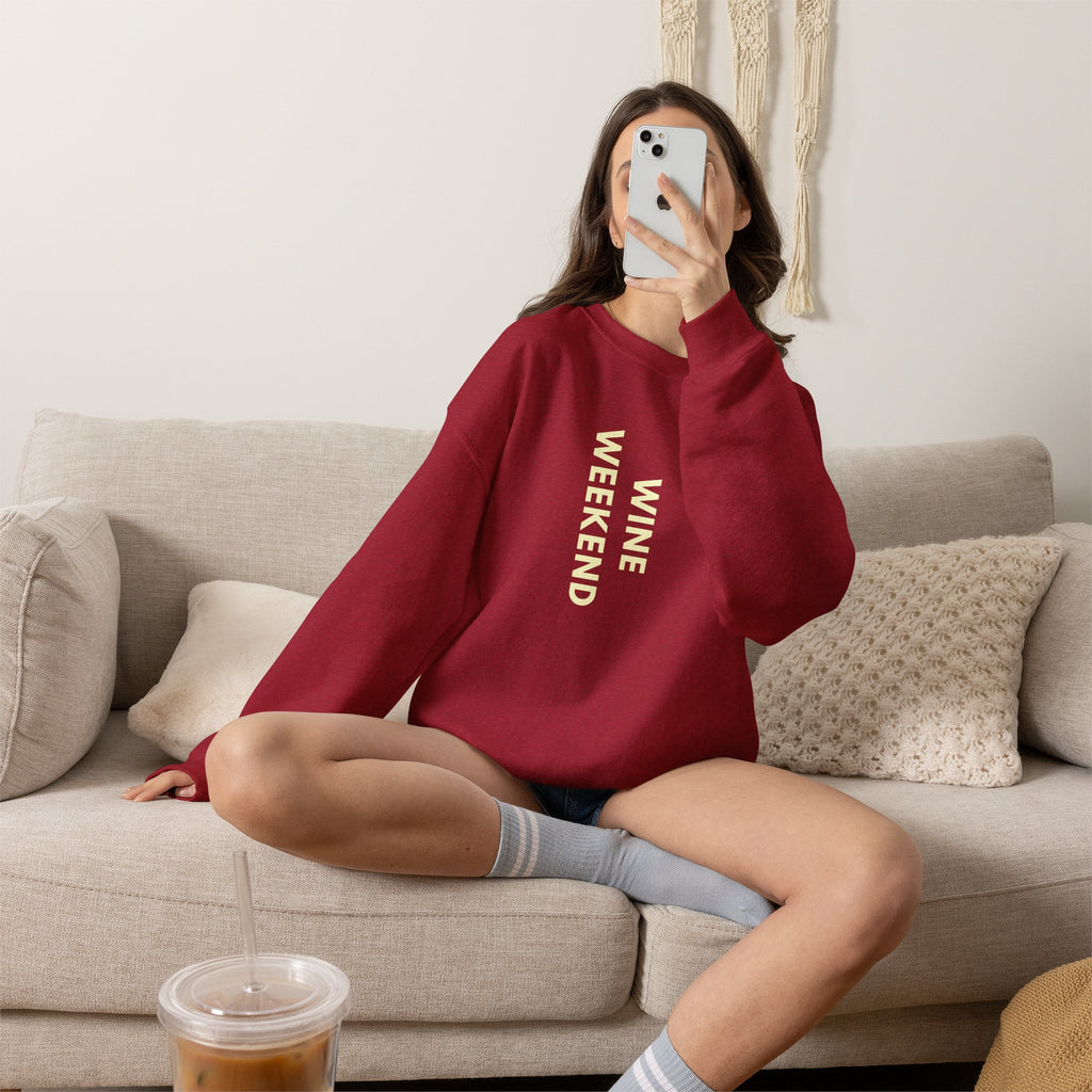 Wine Weekend Sweatshirt,  Funny Wine Lover Crewneck For Women, Cozy Weekend Sweatshirt, Wine Gift for Her,  Girls Weekend Shirt