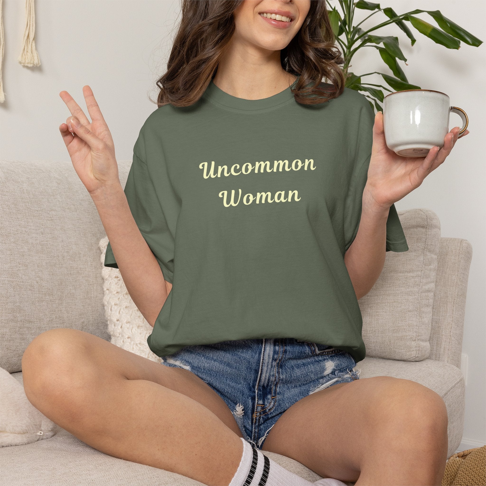 Uncommon Woman Shirt,  Inspirational Women's Graphic Tee, Feminine Empowerment Shirt,  Comfort Colors,  Strong Woman Gift, Minimalist Shirt