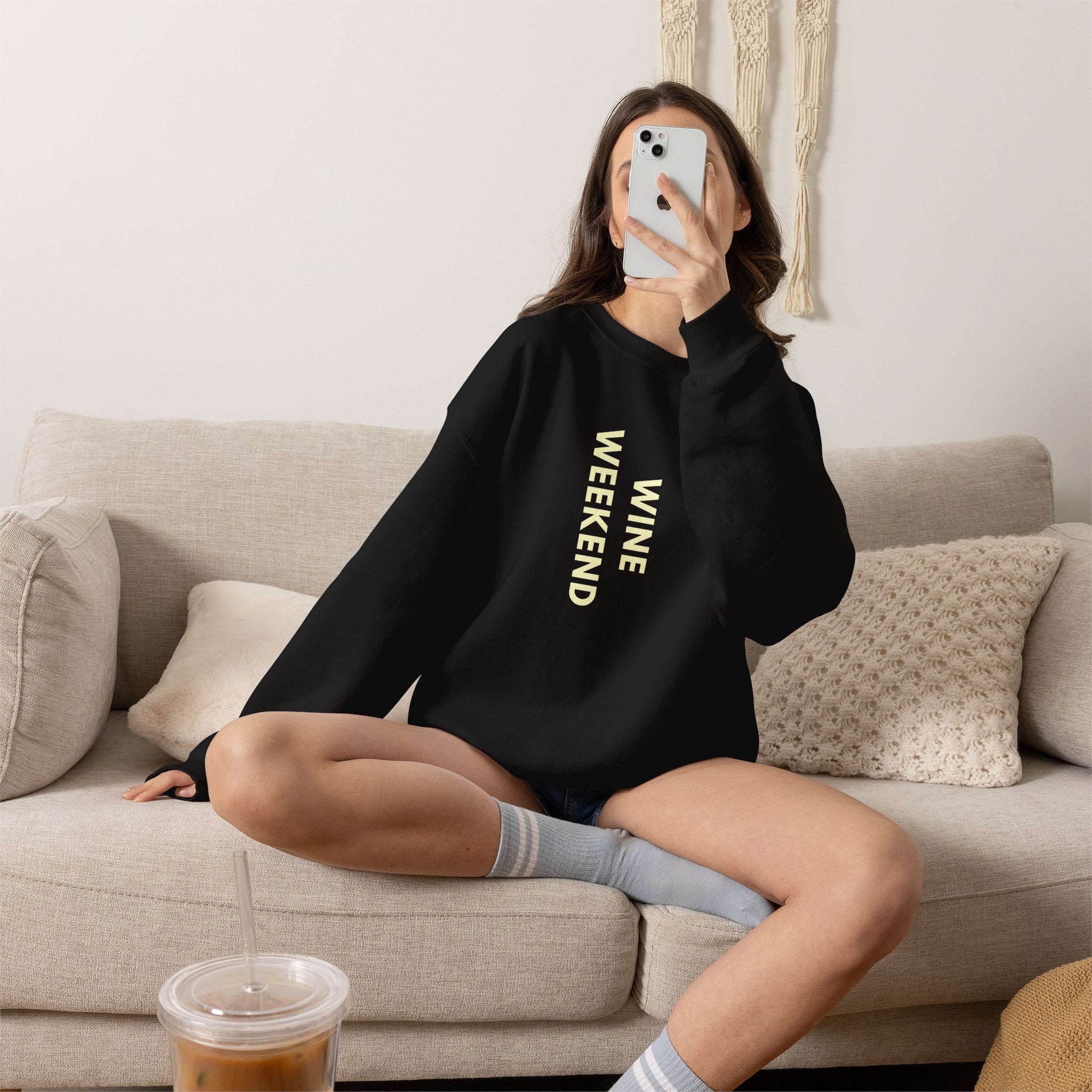 Wine Weekend Sweatshirt,  Funny Wine Lover Crewneck For Women, Cozy Weekend Sweatshirt, Wine Gift for Her,  Girls Weekend Shirt