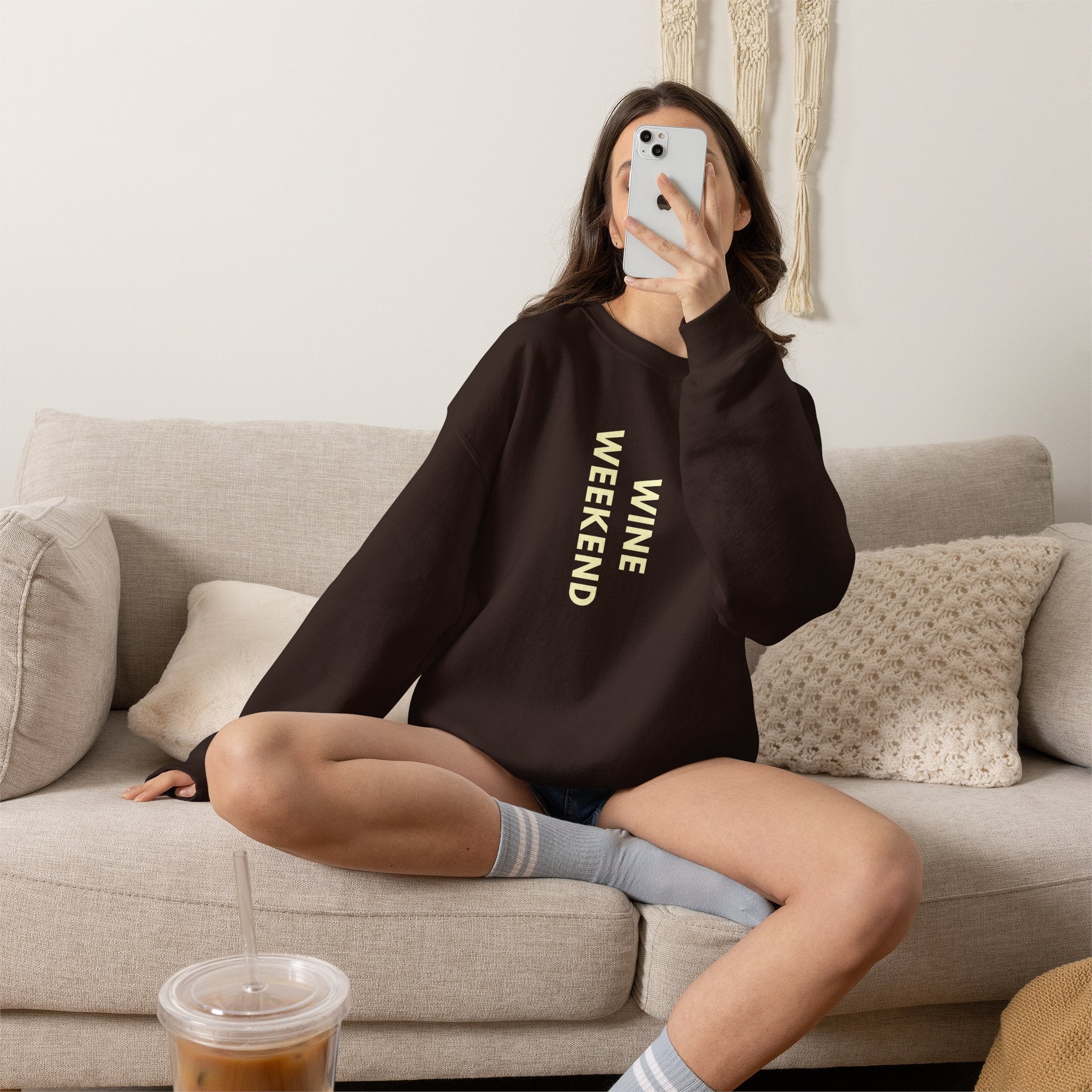 Wine Weekend Sweatshirt,  Funny Wine Lover Crewneck For Women, Cozy Weekend Sweatshirt, Wine Gift for Her,  Girls Weekend Shirt