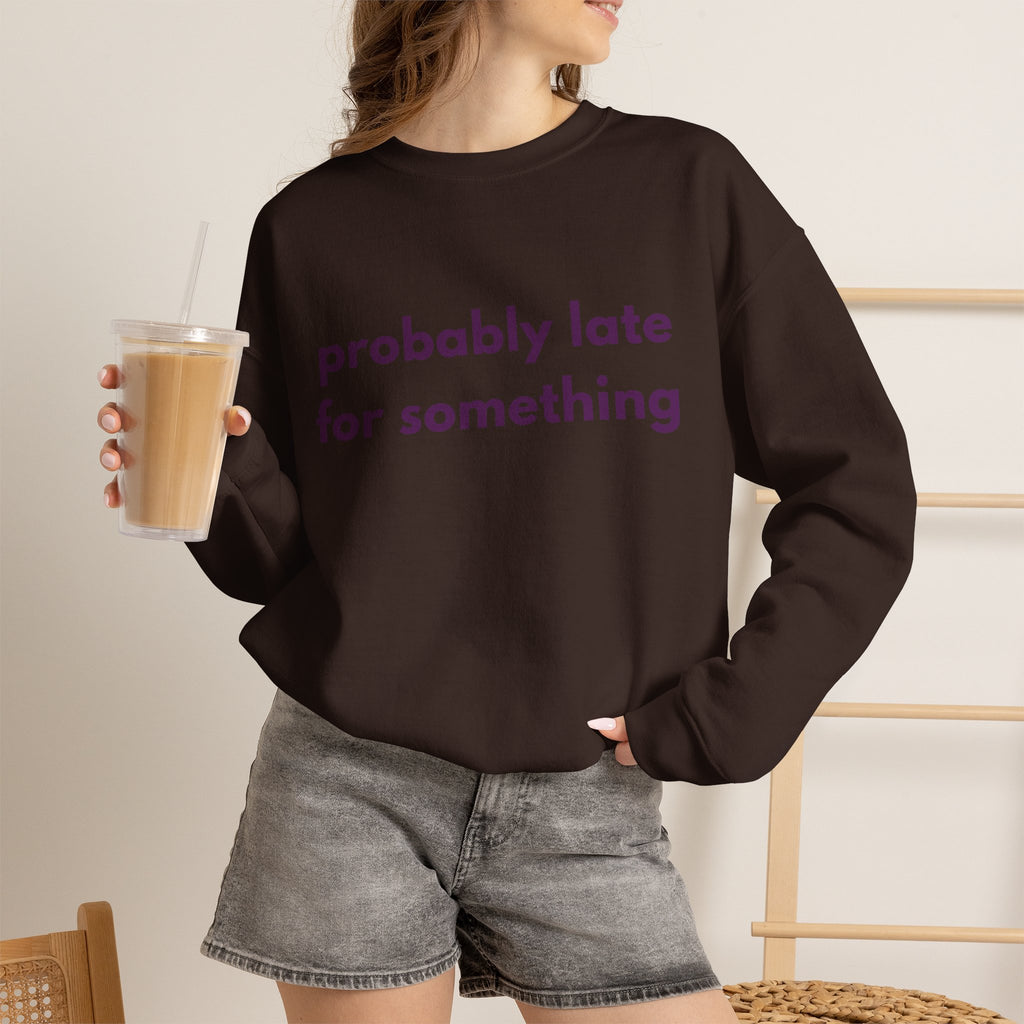 Probably Late for Something Sweatshirt,  Funny Womens Crewneck, Introvert Sweatshirt Chronically Late Shirt, Cozy Women's Crewneck