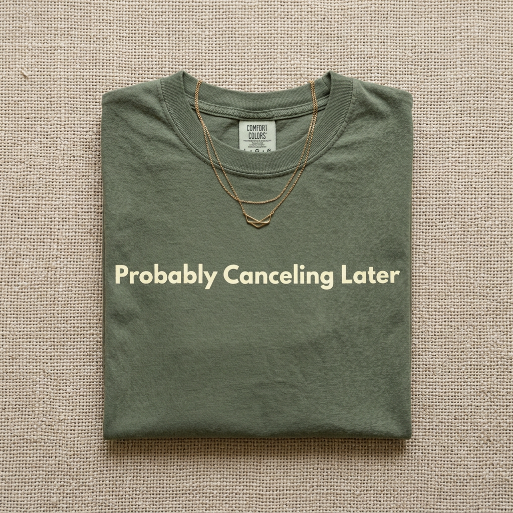 Probably Canceling Later Shirt  Sarcastic Womens Shirt  Comfort Colors Shirt,  Social Battery Humor Shirt  Funny Anti Social Gift for Her