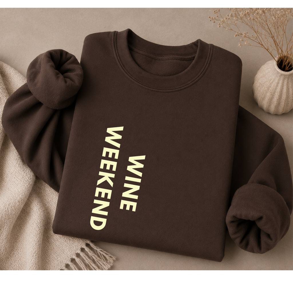 Wine Weekend Sweatshirt,  Funny Wine Lover Crewneck For Women, Cozy Weekend Sweatshirt, Wine Gift for Her,  Girls Weekend Shirt