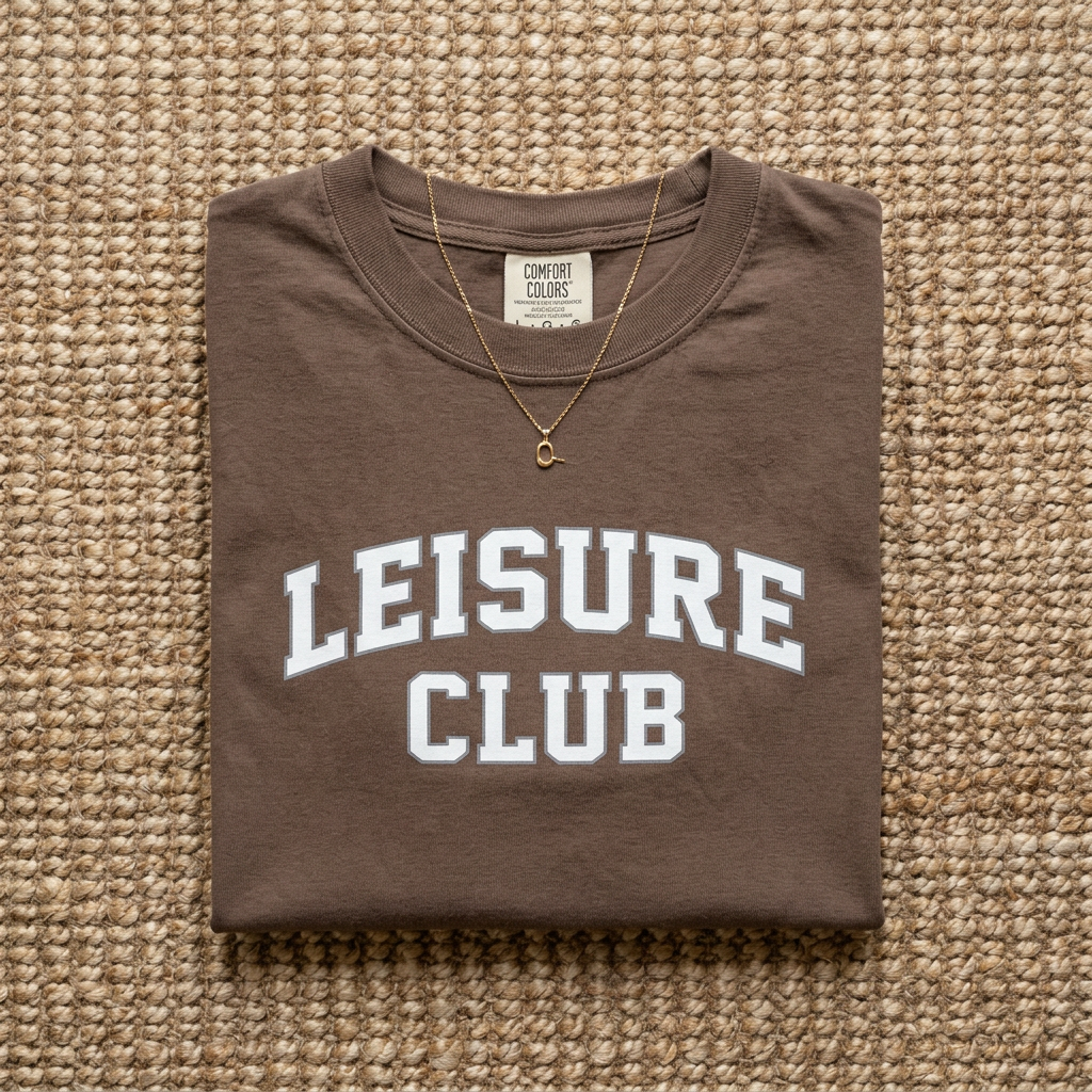 Leisure Club Comfort Colors Shirt  Relaxed Lifestyle Minimalist Graphic Tee  Cozy Shirt  Women's T-Shirt | Soft Vintage Tee