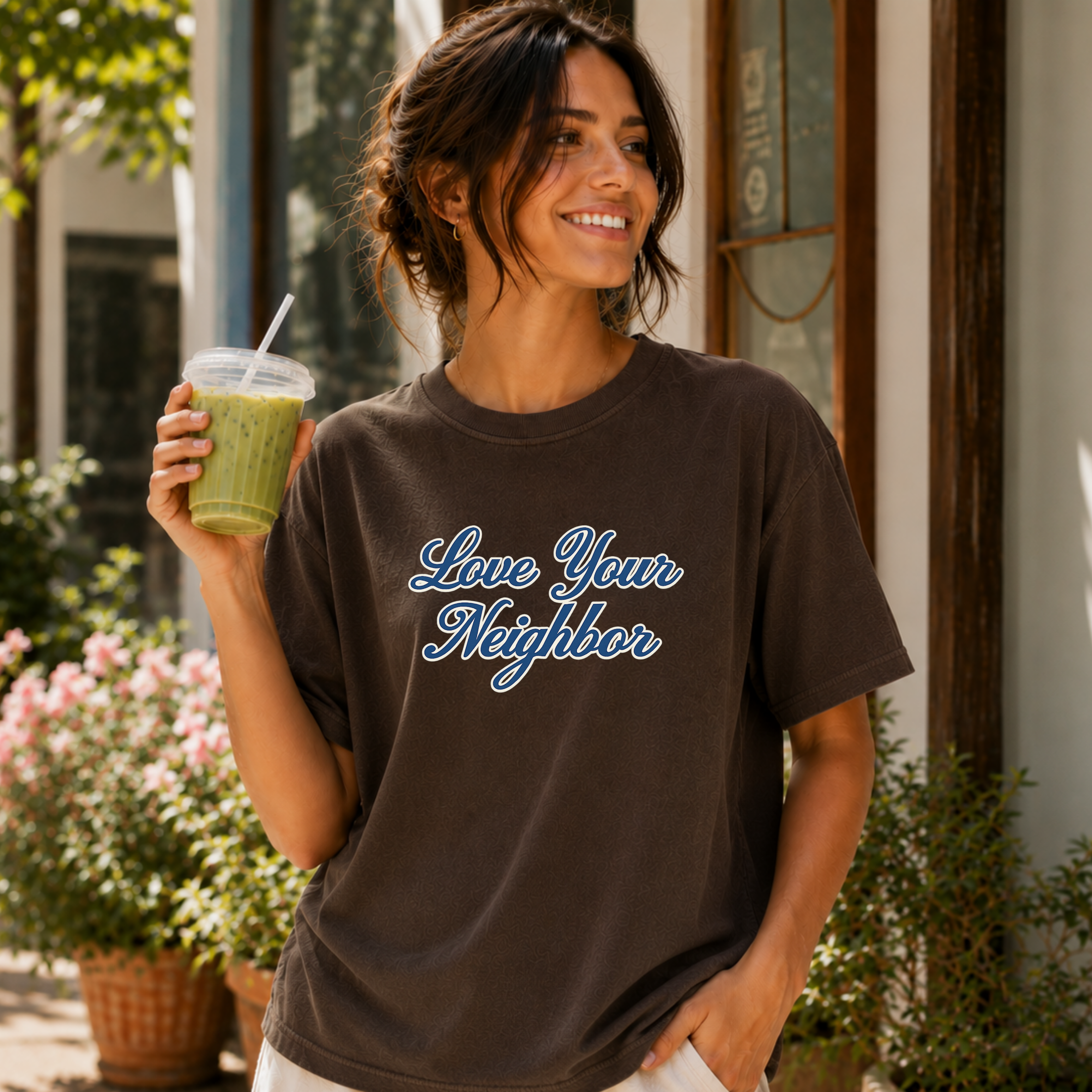 Love Your Neighbor Comfort Colors Shirt,  Christian Graphic Tee  Faith Inspired Shirt  Minimalist Scripture  Shirt
