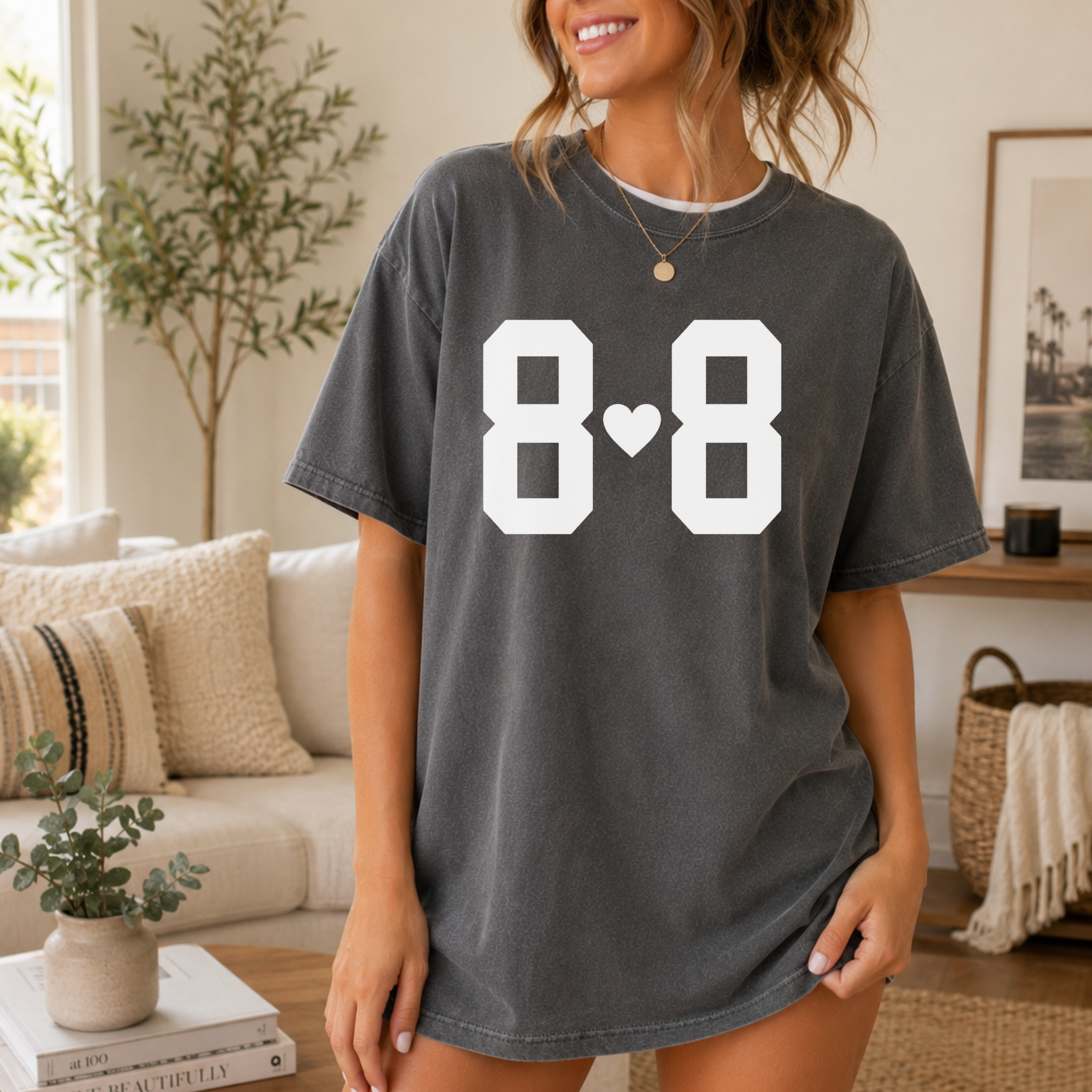 Comfort Colors 88 Heart Shir,t Graphic Tee For Women Minimalist Aesthetic Varsity Shirt,  Retro Number Tee  Birthday Shirt  Collegiate Shirt