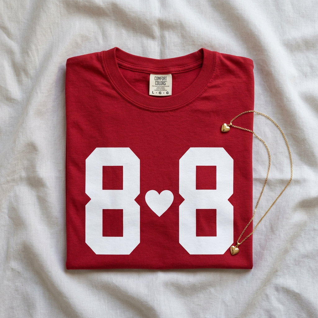 Comfort Colors 88 Heart Shir,t Graphic Tee For Women Minimalist Aesthetic Varsity Shirt,  Retro Number Tee  Birthday Shirt  Collegiate Shirt