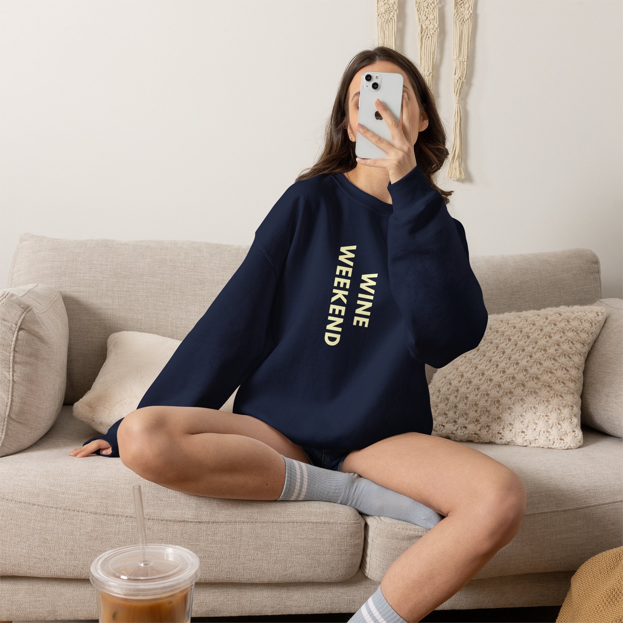 Wine Weekend Sweatshirt,  Funny Wine Lover Crewneck For Women, Cozy Weekend Sweatshirt, Wine Gift for Her,  Girls Weekend Shirt