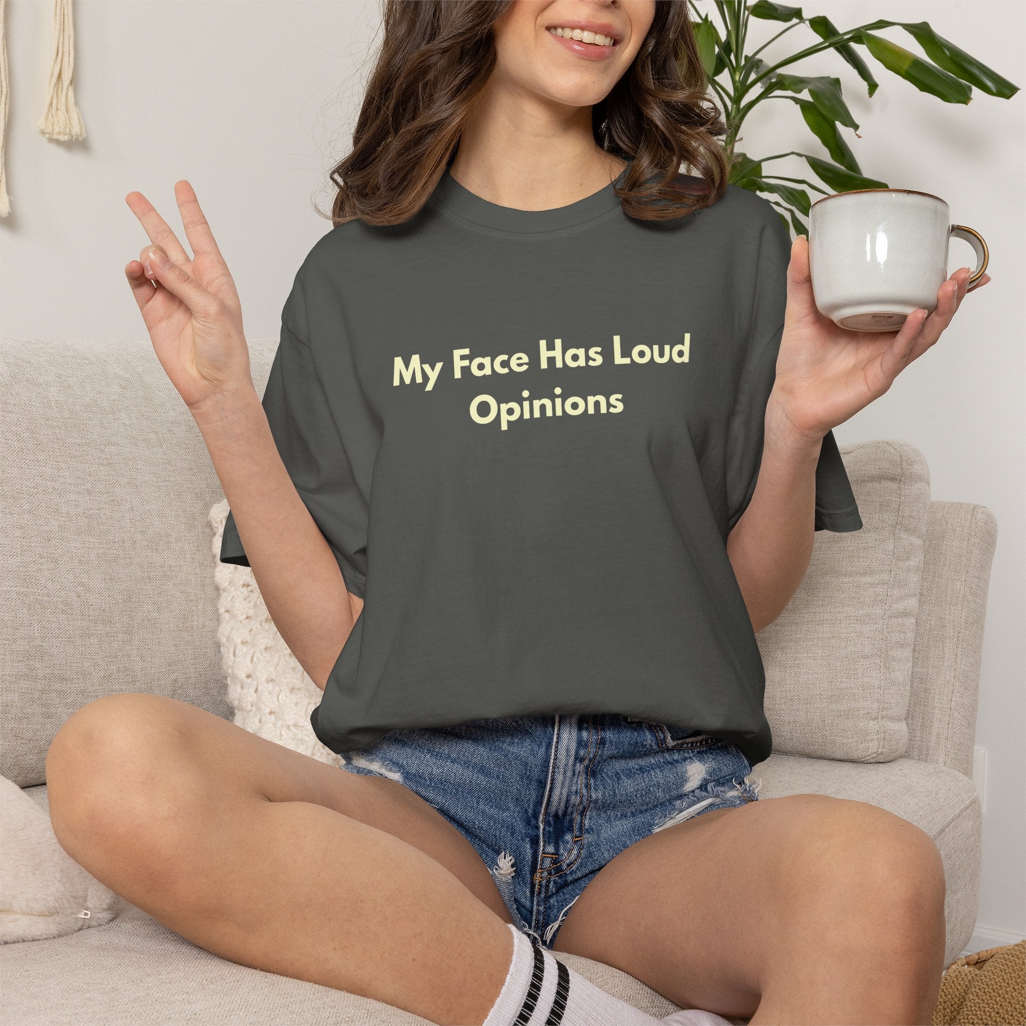 My Face Has Loud Opinions Shirt Funny Sarcastic T-Shirt  Introvert Graphic Tee Resting Face Shirt  Comfort Colors Funny Gift for Her